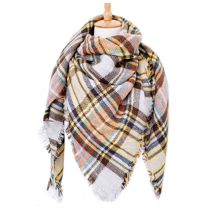 Large Plaid Blanket Scarf