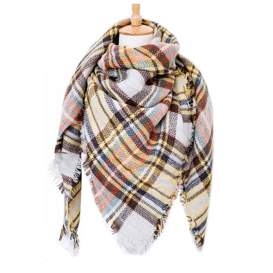 Large Plaid Blanket Scarf