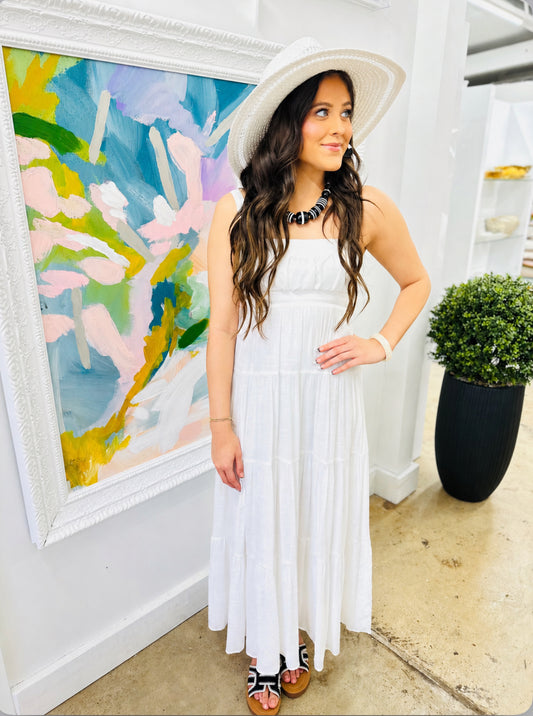 White Bodice Maxi Dress