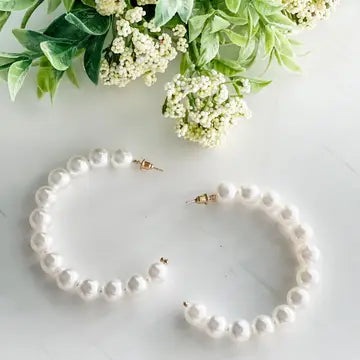 Mega Pearl Hoop Earrings