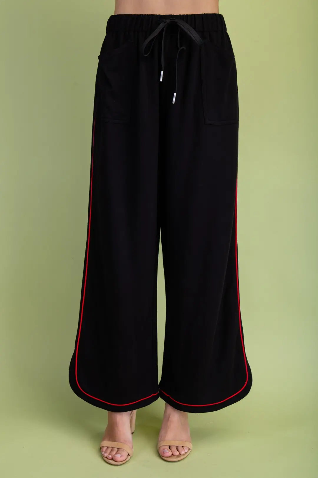 Black Leisure Set with Red Piping