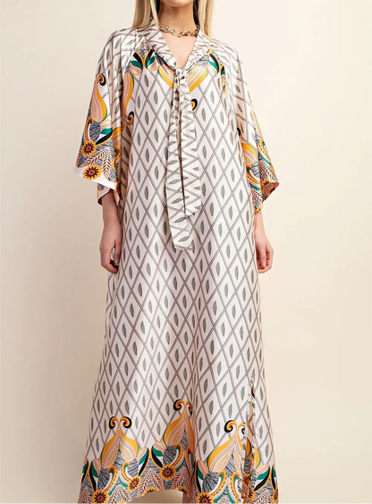 Plus Maxi Dress Multi Ivory