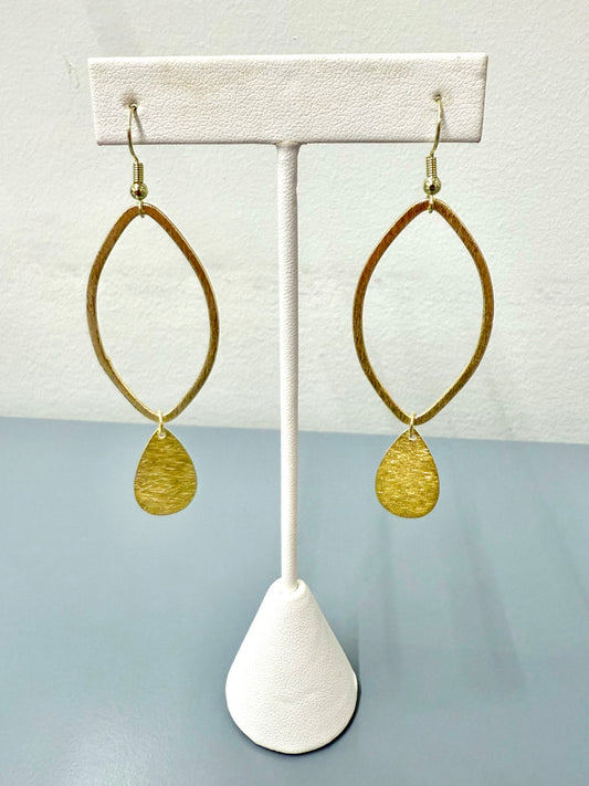 Gold Teardrop Dangle Earrings