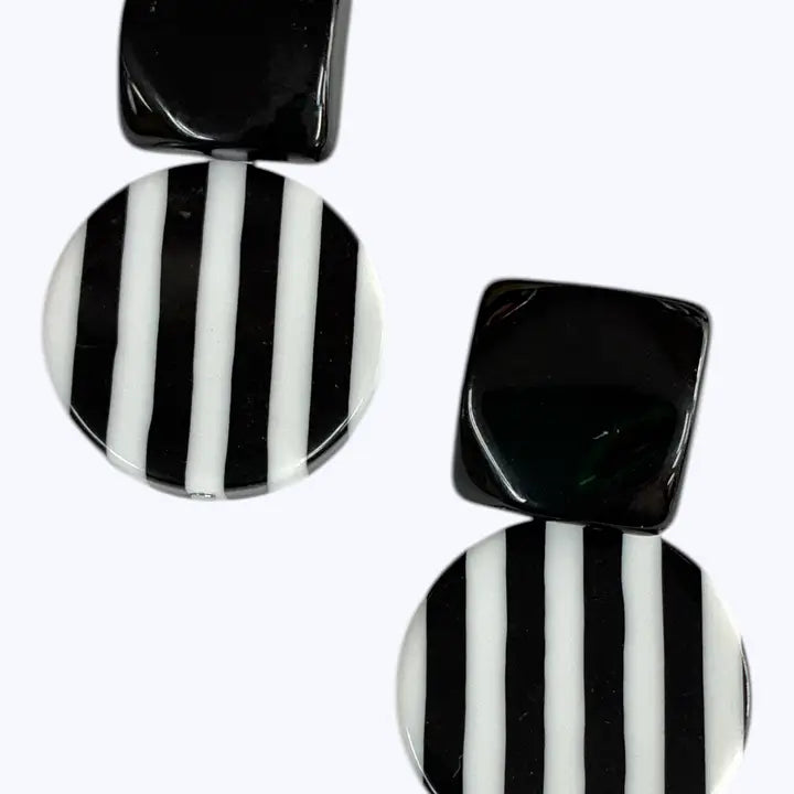 Black & White Acrylic Post Earrings