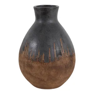 17"H Black Terracotta Vase