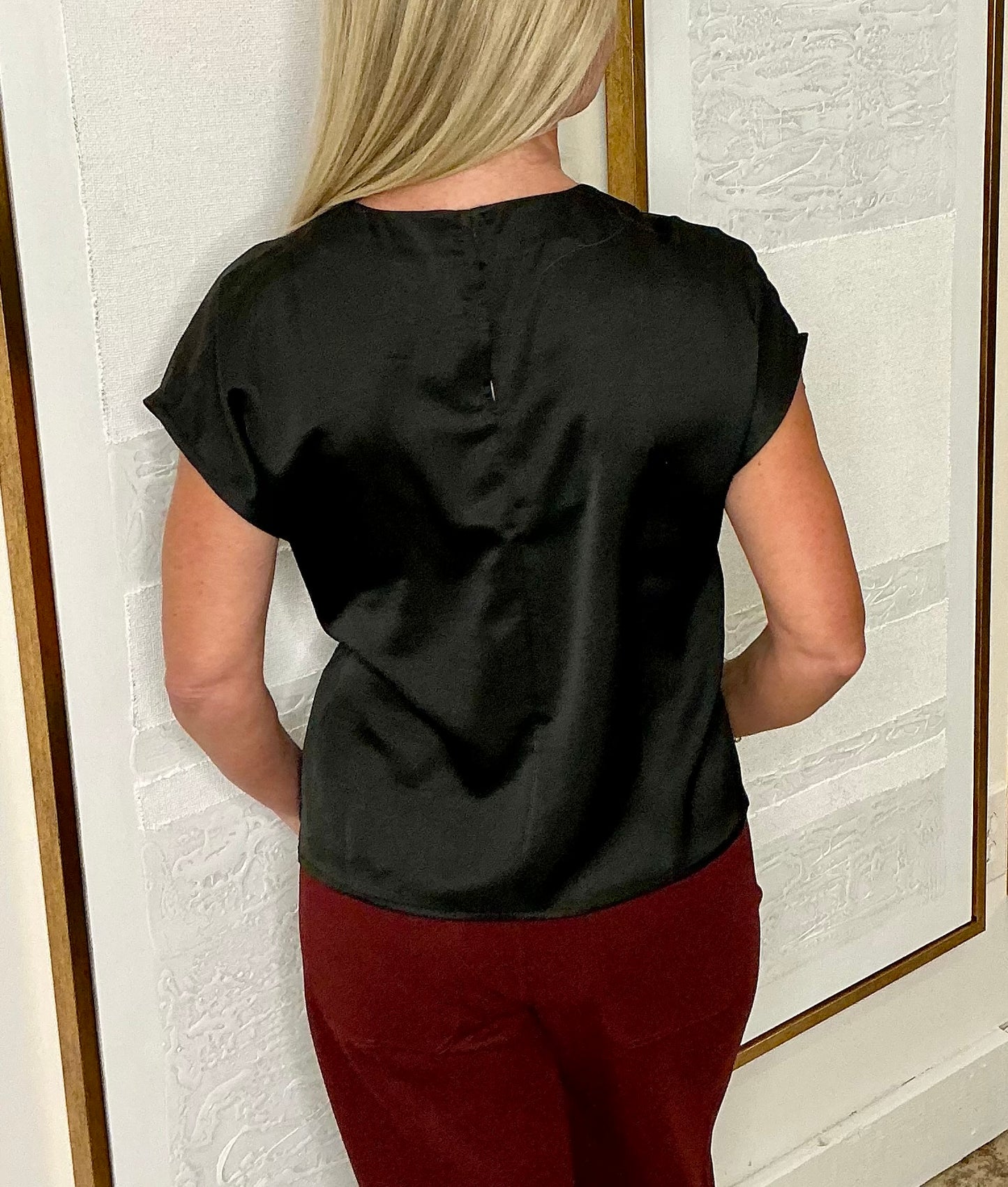 Black Lace Up Tie Top
