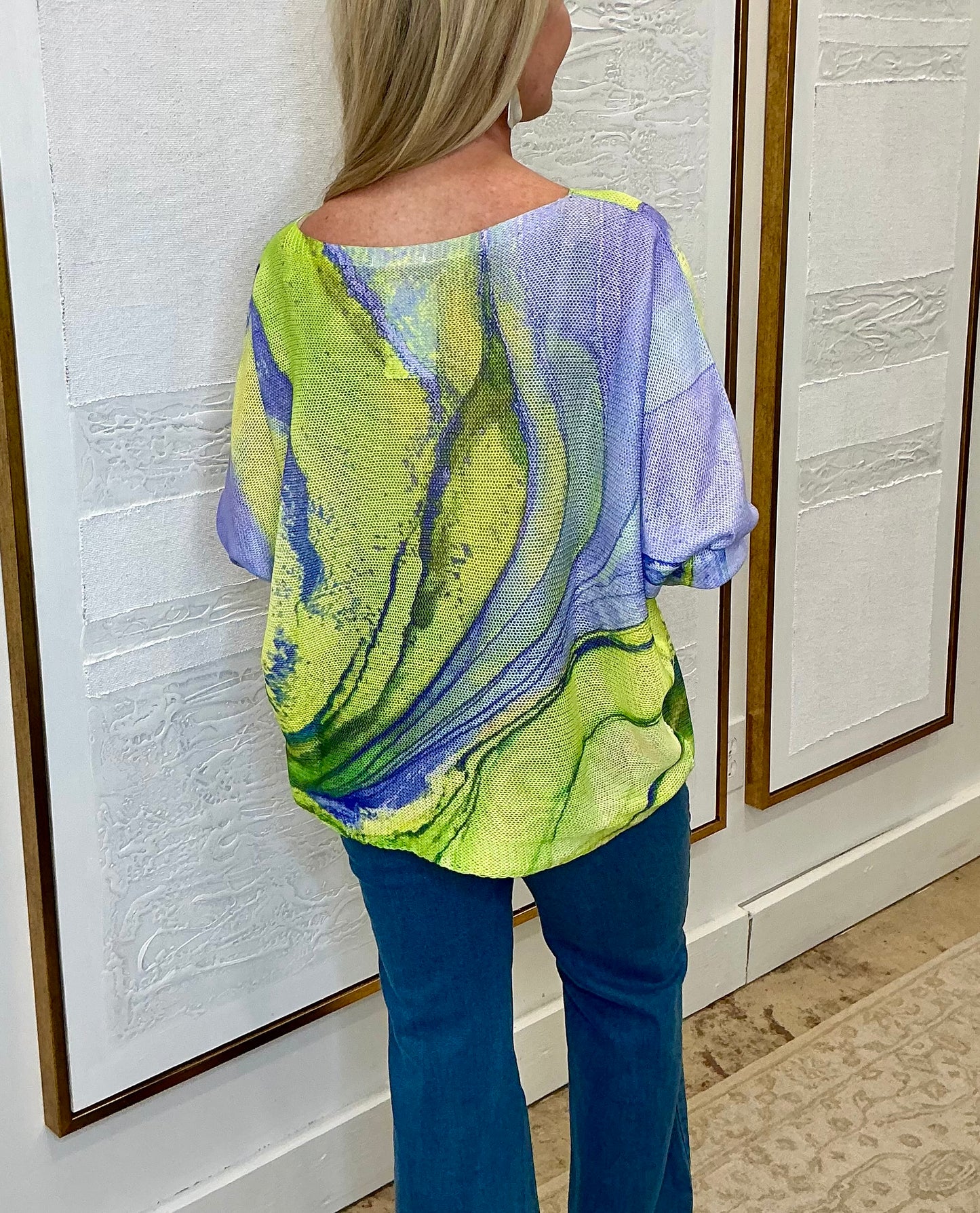 Yellow & Purple Tie-Dye Sweater - One Size