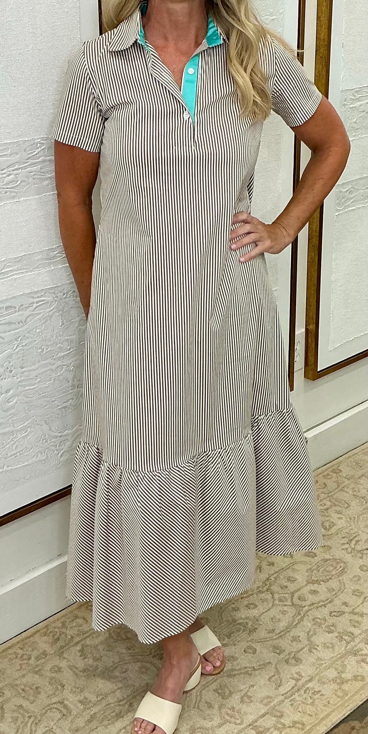 Brown Stripe Dress