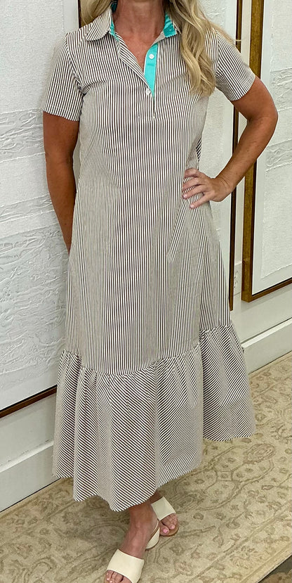 Brown Stripe Dress