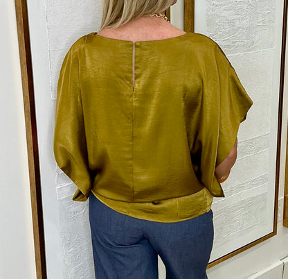Mustard Wide Sleeve Oversized Top