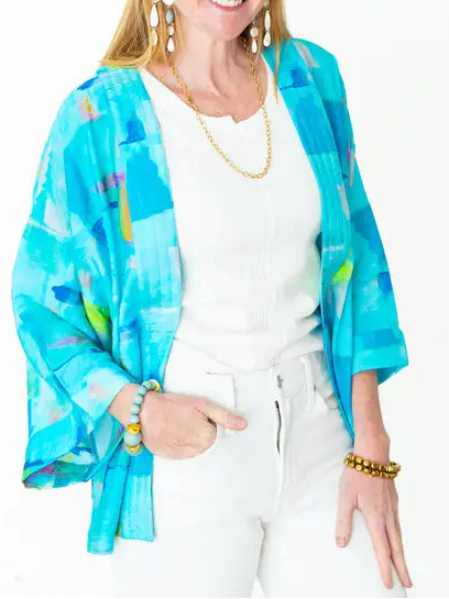 Blue Multi Kimono