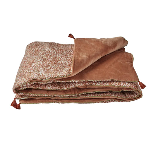 Terracotta Velvet Queen Bed Runner
