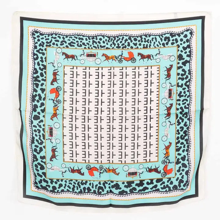 Turquoise Horse Pattern Scarf