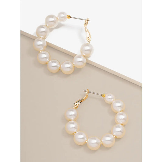 Pearl Hoop Earrings