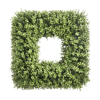 UV Treated Boxwood Square Wreath 20"