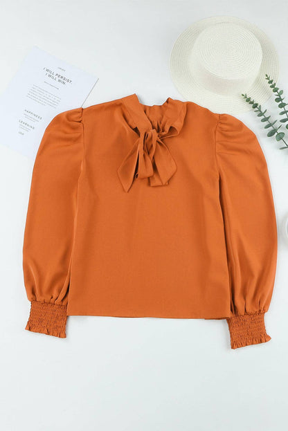 Orange Bubble Sleeve Top