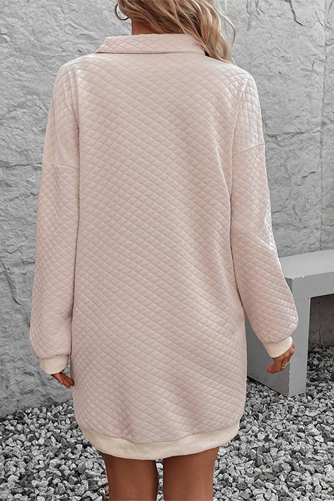 Apricot Quilted Sweatshirt Tunic
