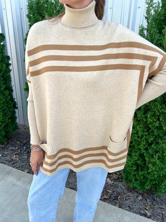 Ivory Stripe Sleeve Sweater