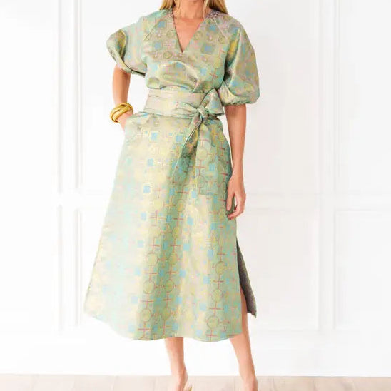 Lime Jacquard Dress