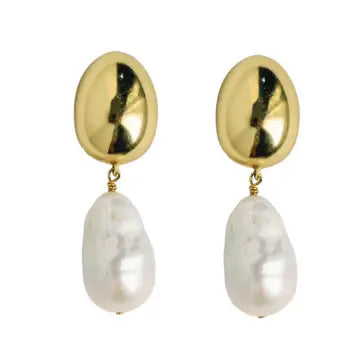 Vintage Chunky Gold Pearl Earrings