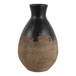 21"H Black Terracotta Vase