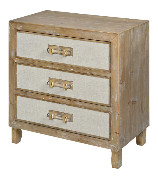 Wood Chest w/Linen Drawer Front