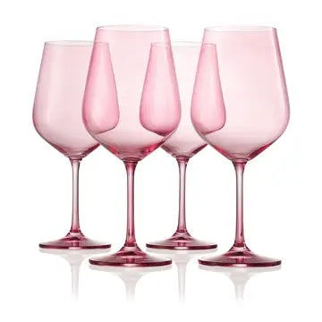 Light Pink Red Wine Glasses Set of 4