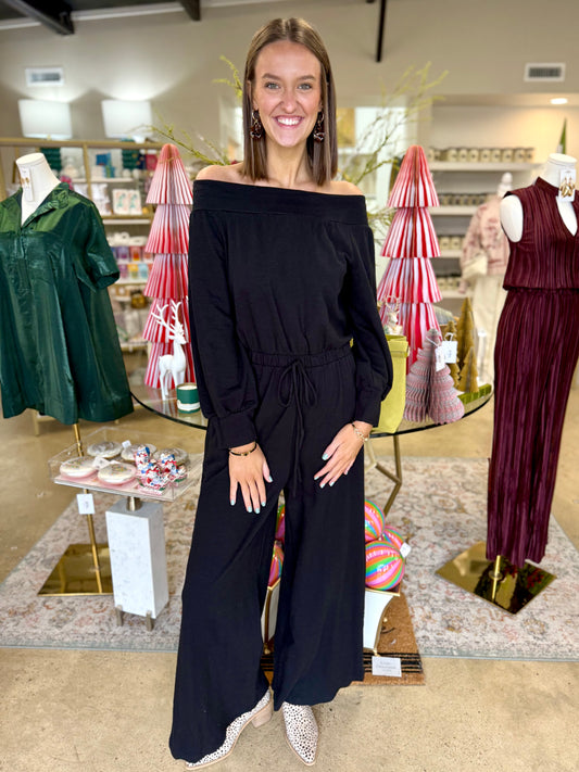 Black Off Shoulder Jumpsuit