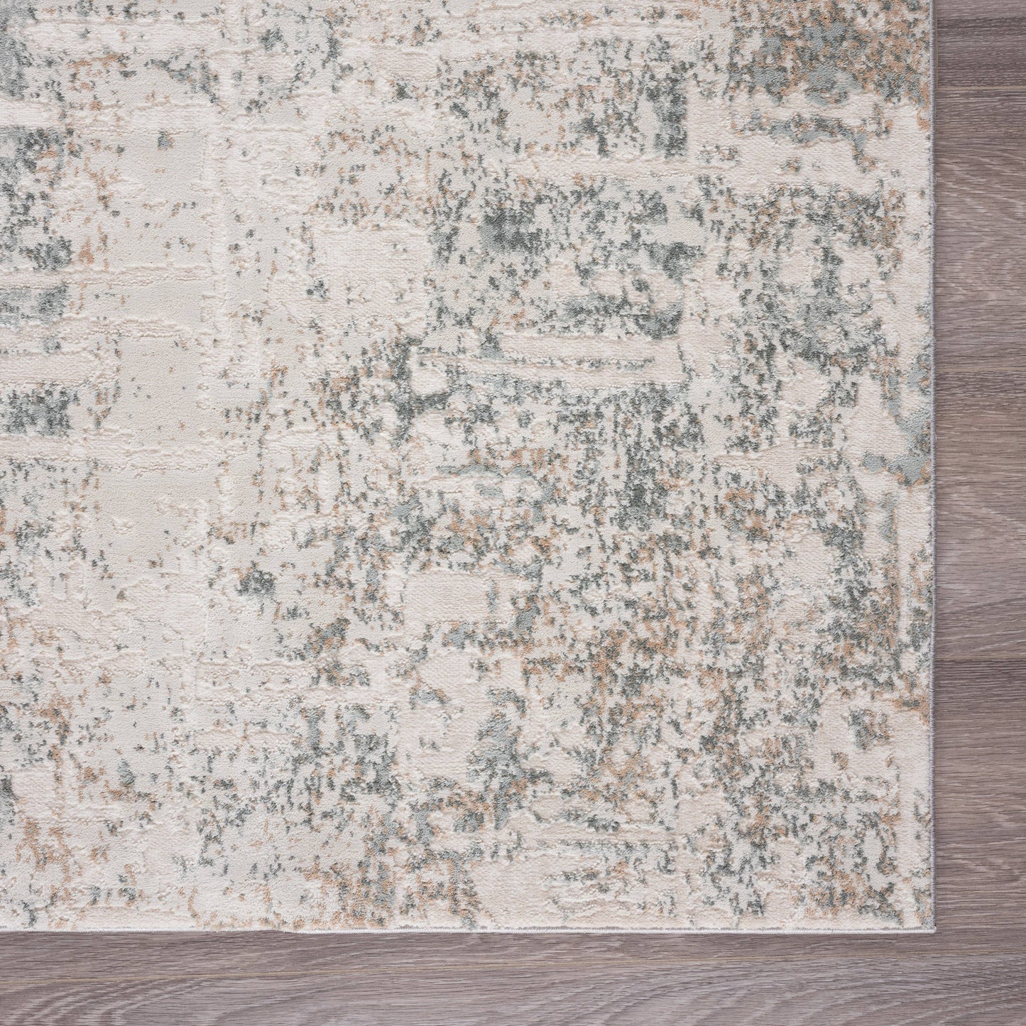 Abstract Gray Cream Blue Taupe Rug 7'10"x9'10"