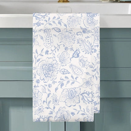 Blue & White Floral Waffle Tea Towel
