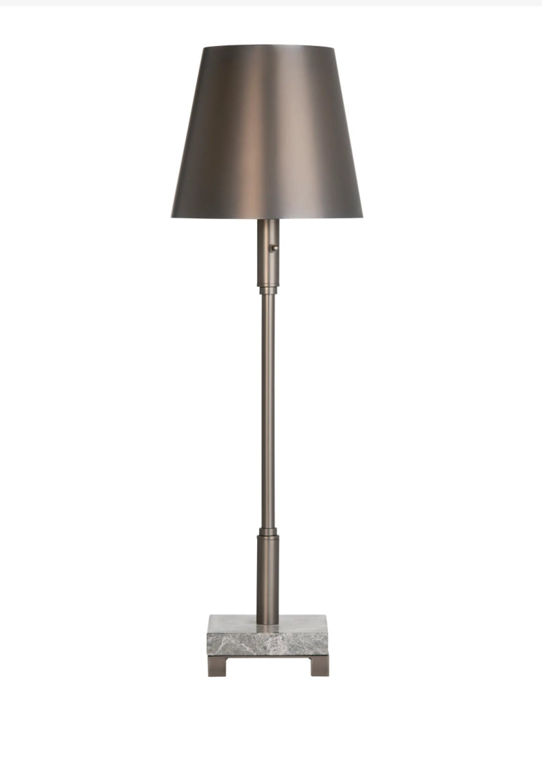 Marble & Bronze Buffet Lamp 33”H