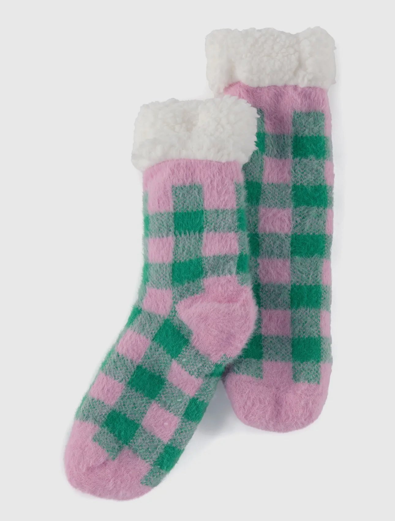 Slipper Socks Pink & Green
