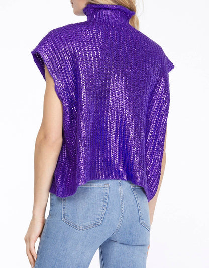 Purple Foiled Sweater