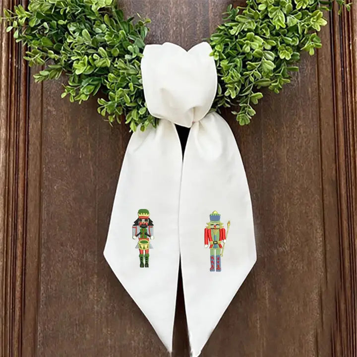 Embroidered Nutcracker Wreath Sash
