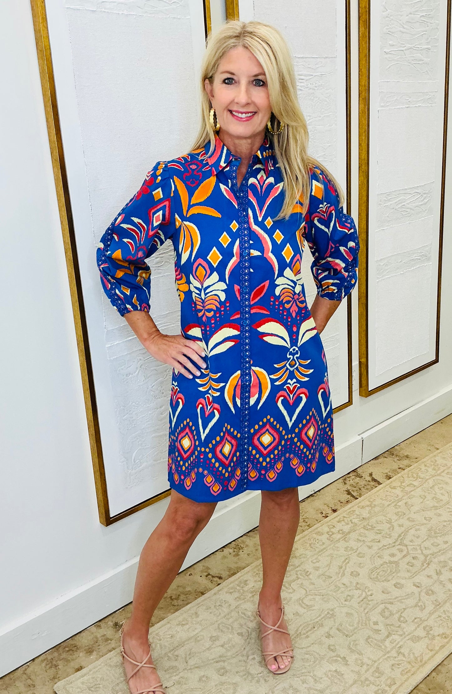Cobalt Blue Ikat Dress