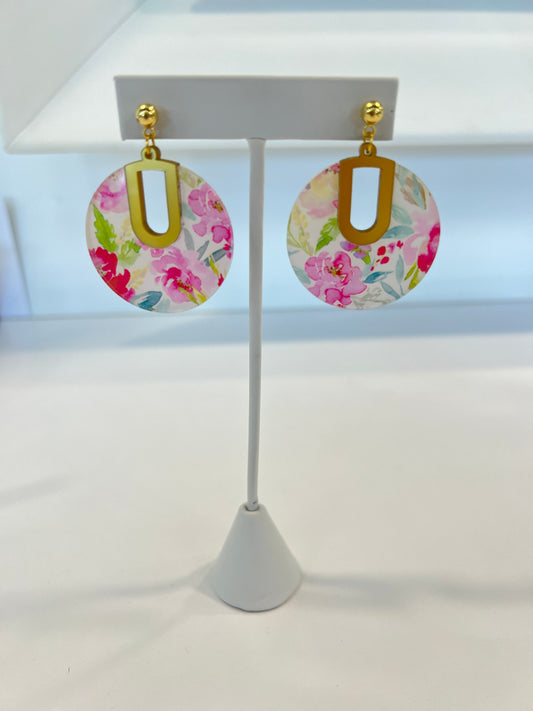 Floral Notch Acrylic Earrings