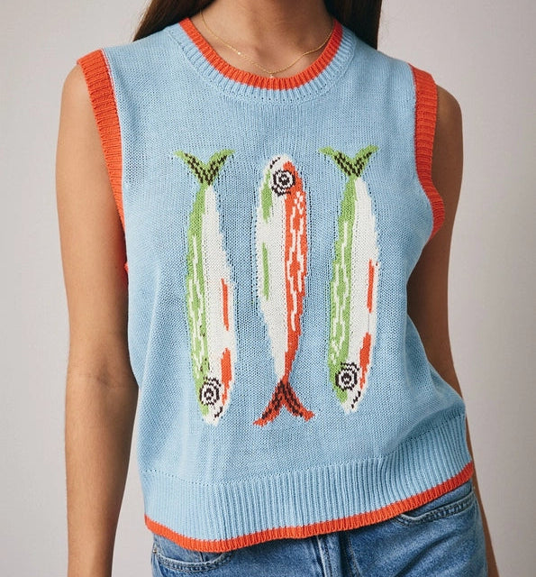 Fish Sweater Vest