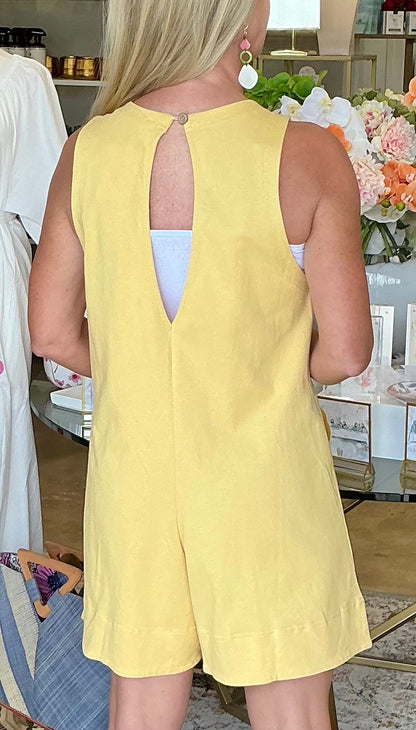 Butter Yellow Romper with Pockets