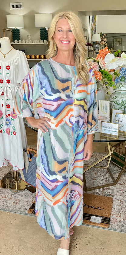 Abstract Multi Maxi Dress