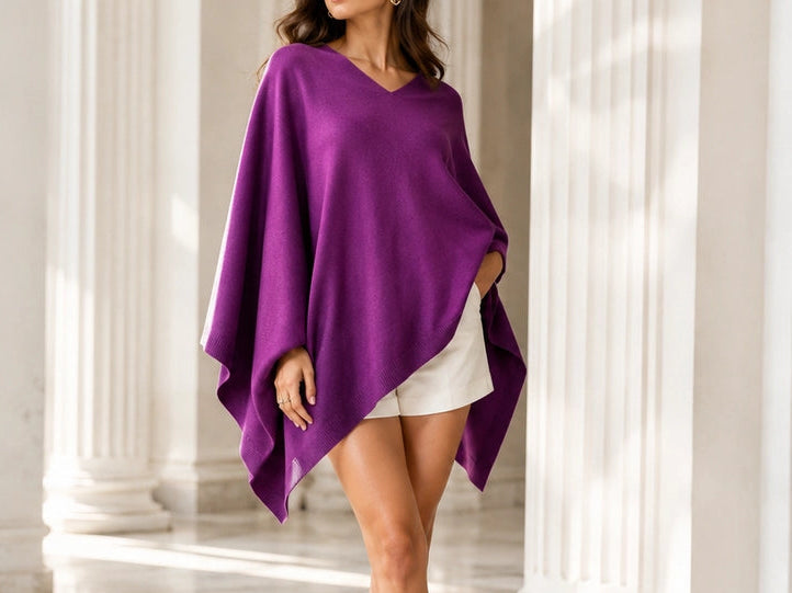 Cashmere-Feel Poncho