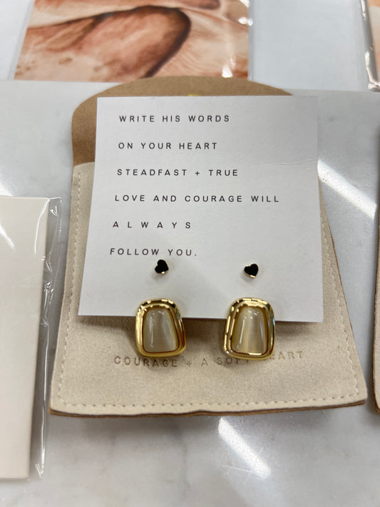 Courage + Soft Heart Earrings