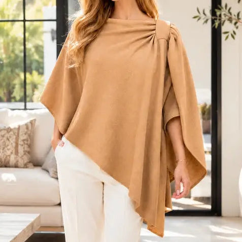 Cashmere-like Loop Wrap/Tan