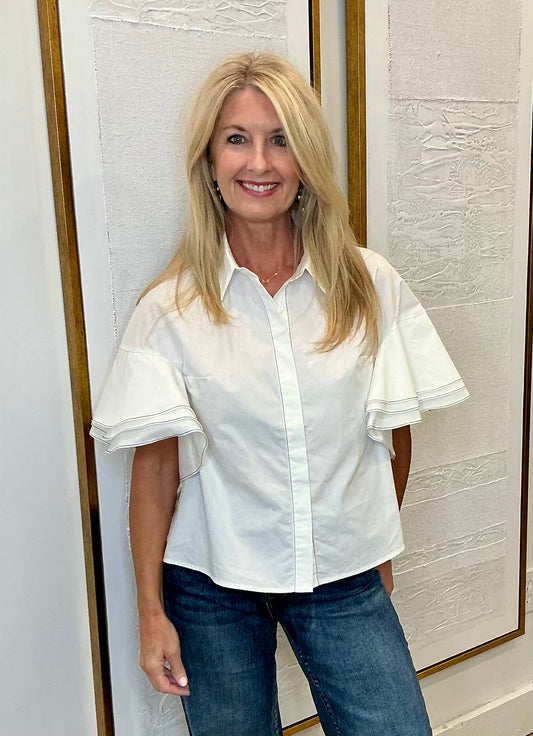 Ruffle Sleeve Top