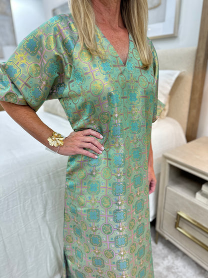Lime Jacquard Dress