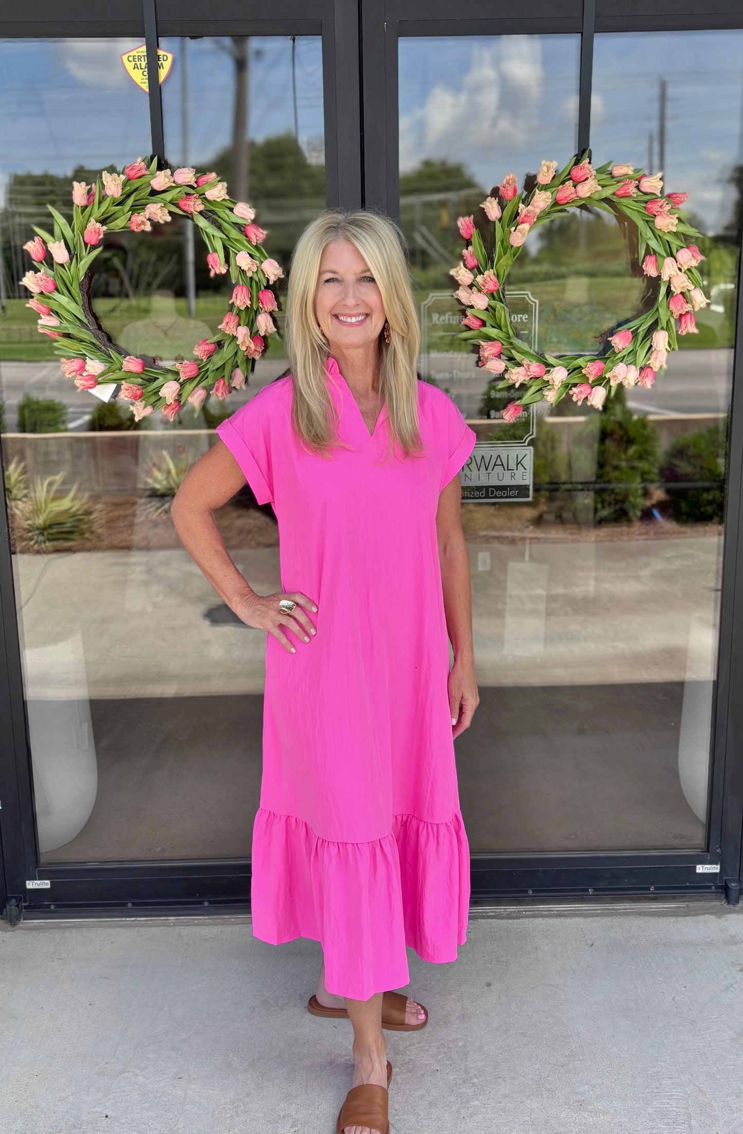 Relaxed Fit Ruffle Neck Dress