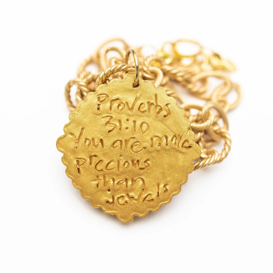18" Gold Cable Chain Necklace w/Cross Pendent
