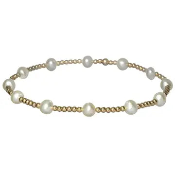 Stretchy Gold with Large Pearl Bara Bracelet