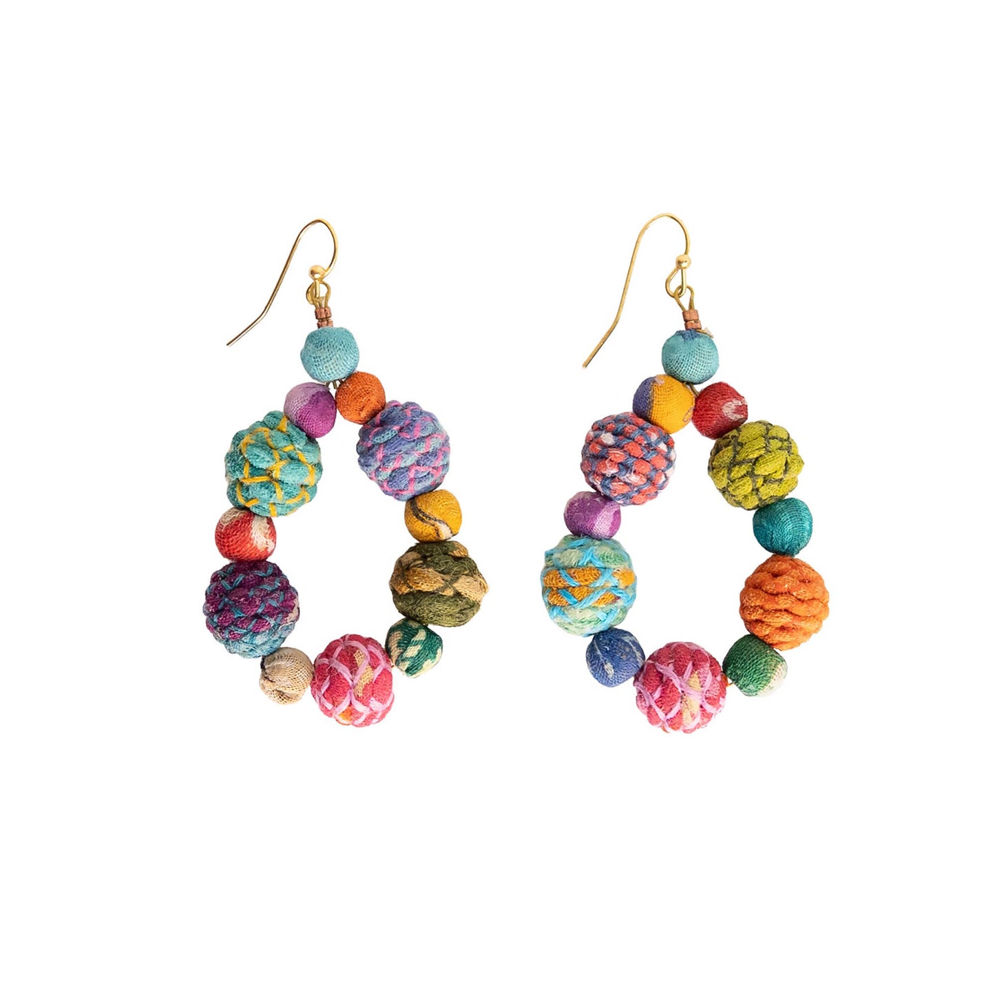 Kantha Teardrop Earrings