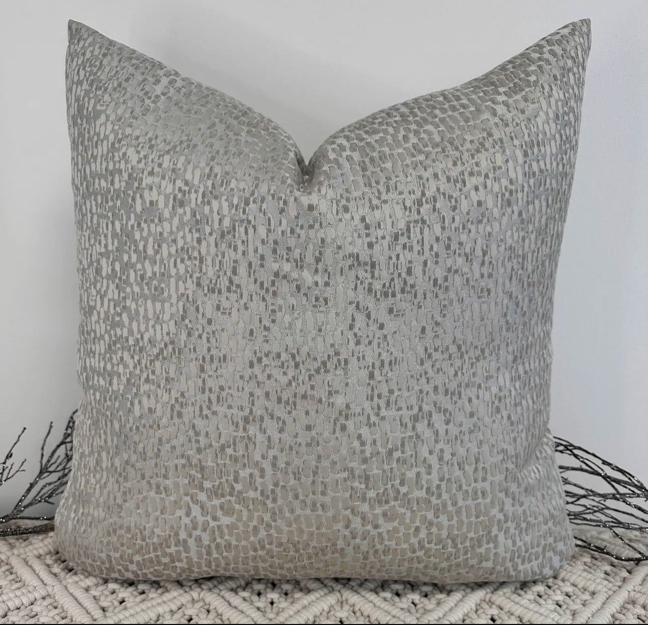 Silver & Taupe Textured Lumbar 12”x18”