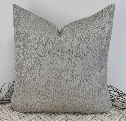 Silver & Taupe Textured Lumbar 12”x18”